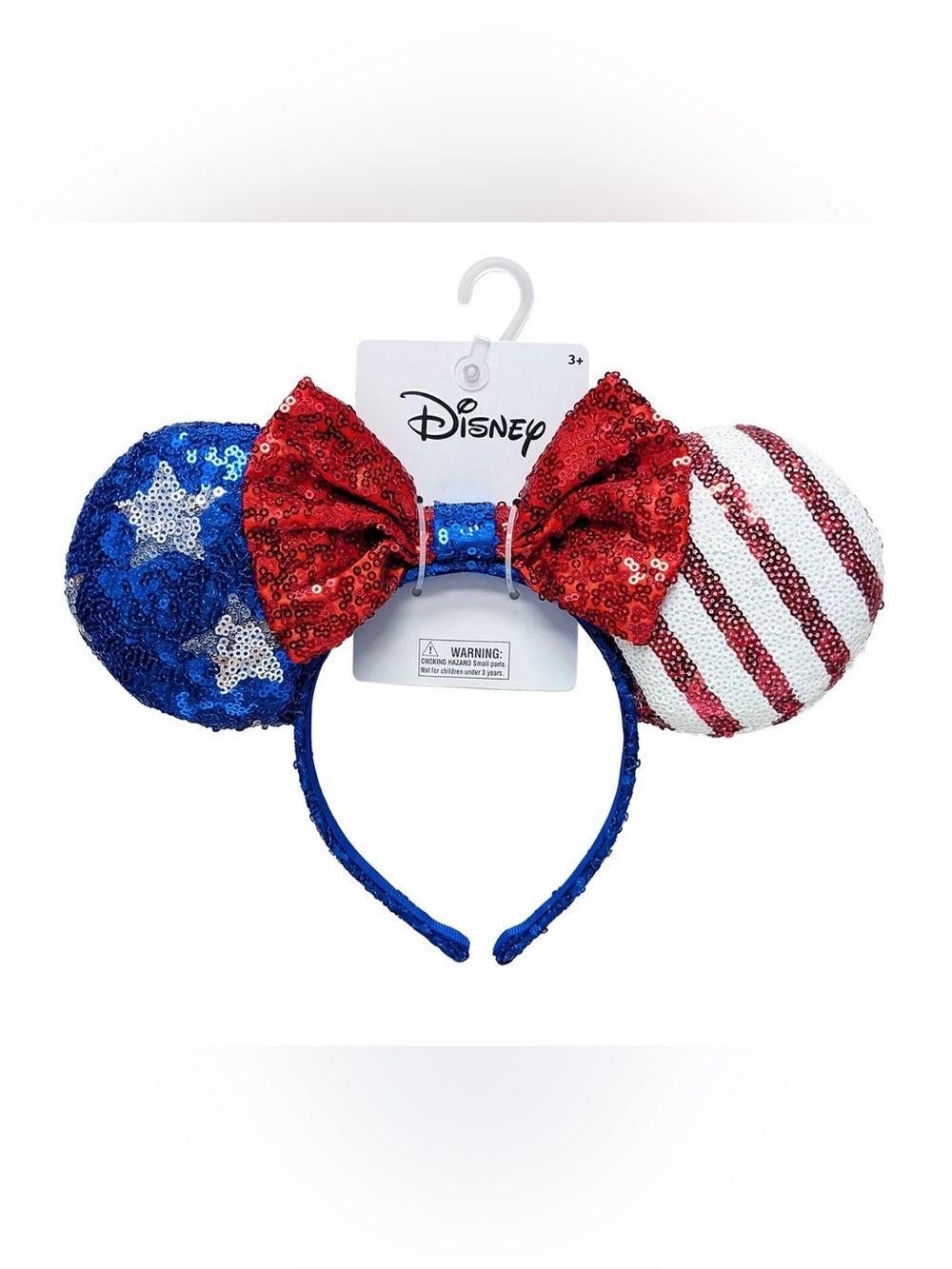 Vtg New WALT DISNEY Patriotic Americana USA Holiday Sequin Minnie (Mickey) Ears